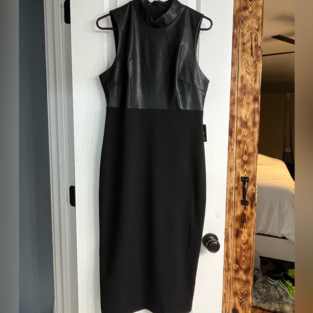 NEW Express pencil faux leather dress